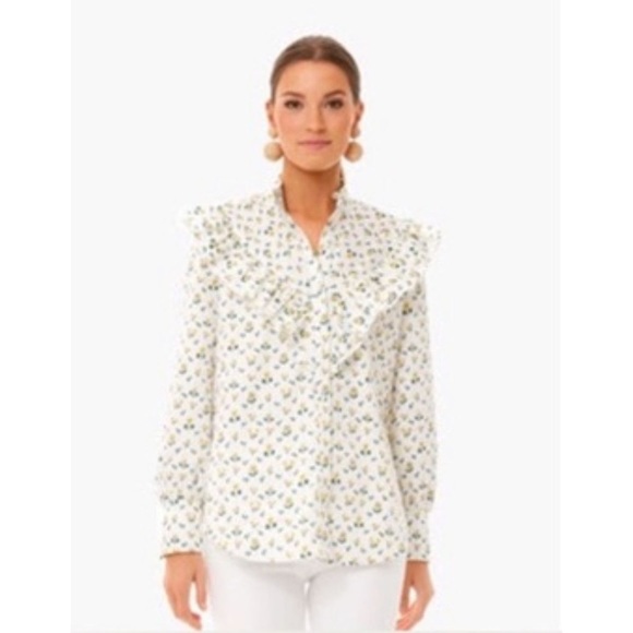 Tuckernuck Tops - Tuckernuck Posey Maddox Floral Blouse Top Ruffled Size Medium